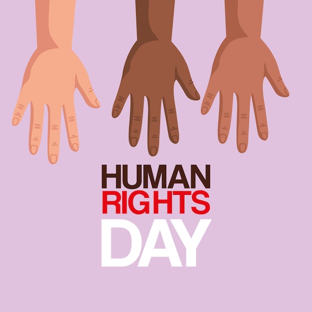 Premium Vector | Human rights with diversity hands design ...