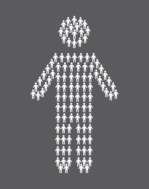 Download Human silhouette over gray background vector illustration | Premium Vector