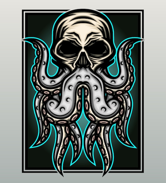 Premium Vector Human Skull Octopus