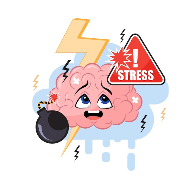 Premium Vector | Human stress response system. cartoon vector ...