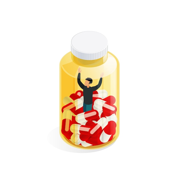 Human in vial concept Free Vector
