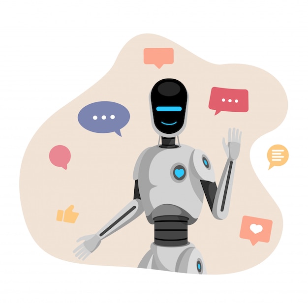 Premium Vector Humanoid Robot Chatbot