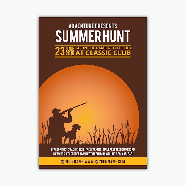 Premium Vector | Hunting flyer