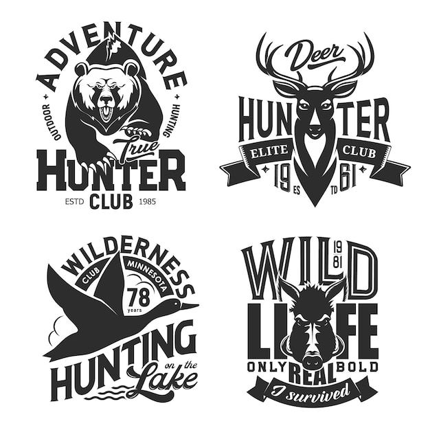 Download Hunting sport t-shirt prints, | Premium Vector