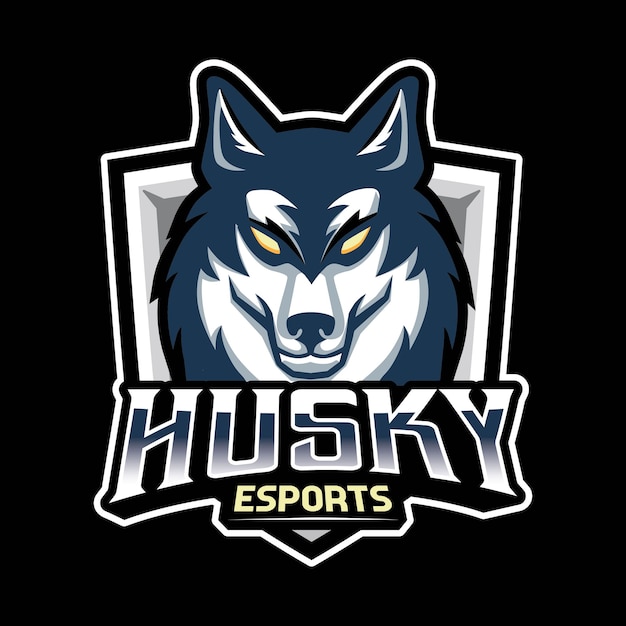 Premium Vector | Husky dog mascot gaming logo