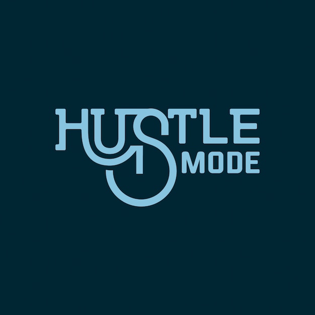 Hustle mode lettering | Premium Vector