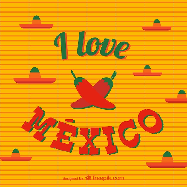 Free Vector | I love mexico vector