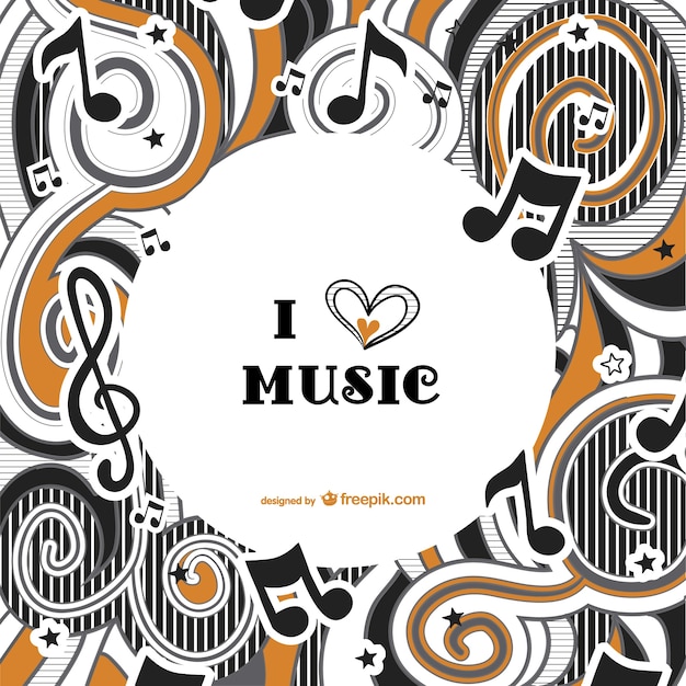 I love music background vector