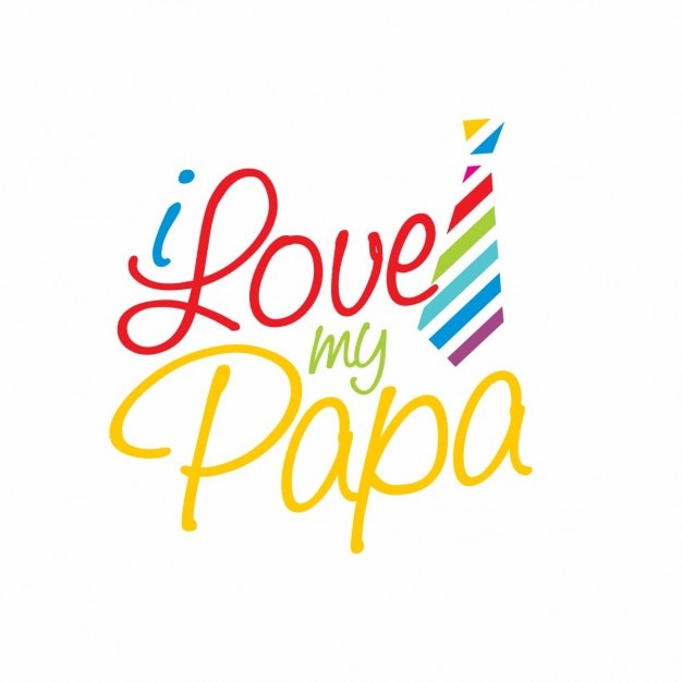 Download Free Vector | I love my dad text with a colorful tie with ...