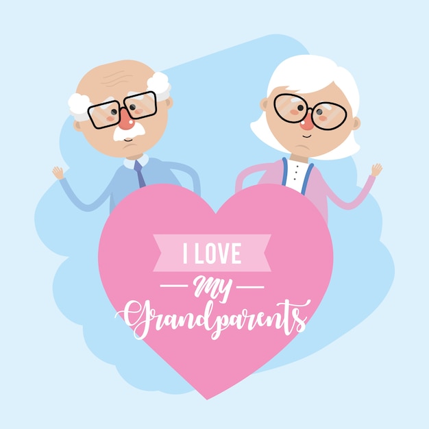 Download I love my grandparents celebration design Vector | Premium ...
