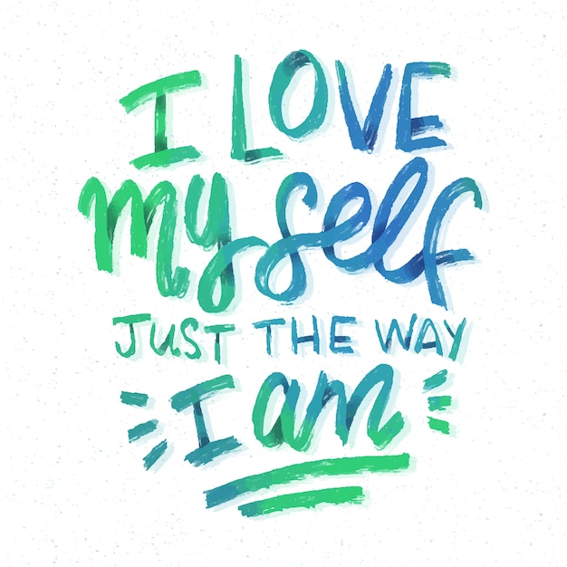 Download I love myself self-love lettering | Free Vector