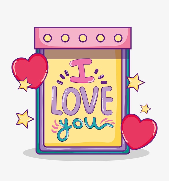 Premium Vector | I love you card message cute cartoons design vector