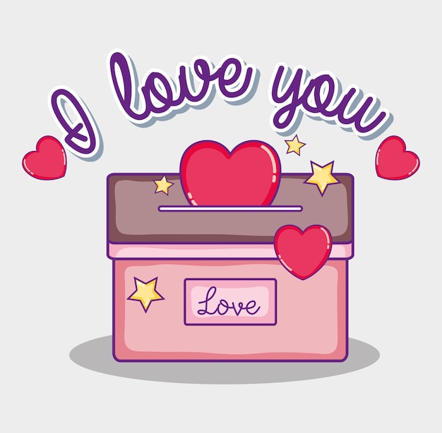 Premium Vector | I love you card message cute cartoons design vector