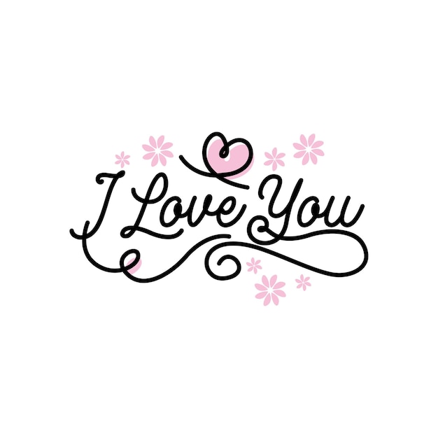 Premium Vector | I love you lettering typography quotes