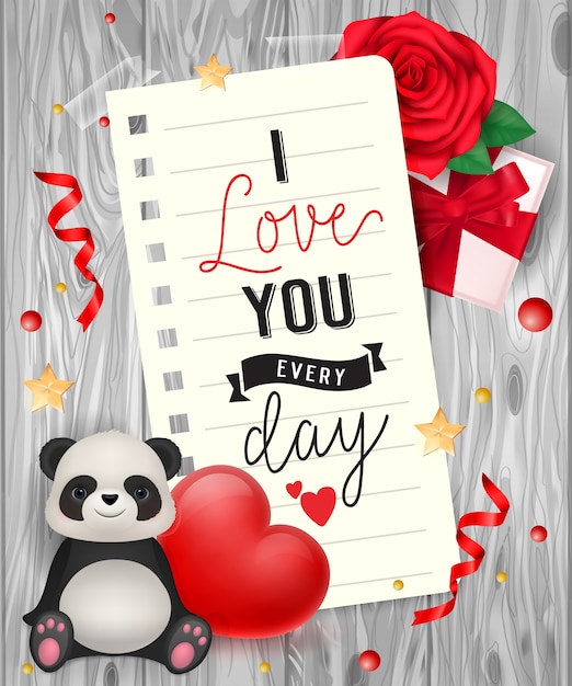 i love you panda teddy
