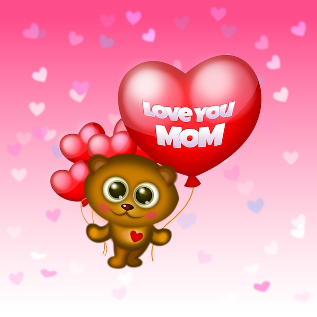 Free Vector I Love You Mom Background
