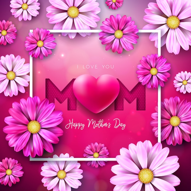 Download I love you mom. happy mother's day greeting card design ...