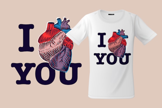 i love you t shirt design