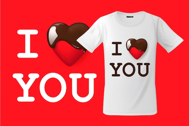 i love you t shirt design