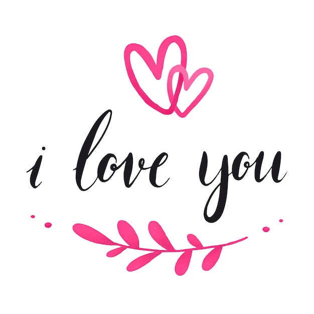 Download Free Vector | I love you typography vector