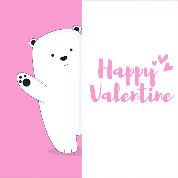 Premium Vector | Ice bear cute valentine background