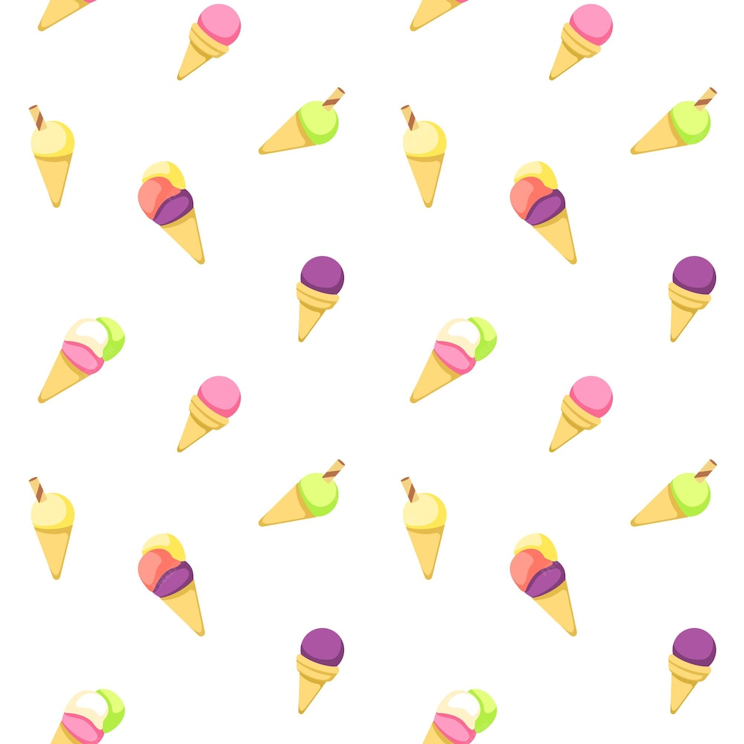 Premium Vector | Ice cream colorful seamless pattern ice cream cones ...