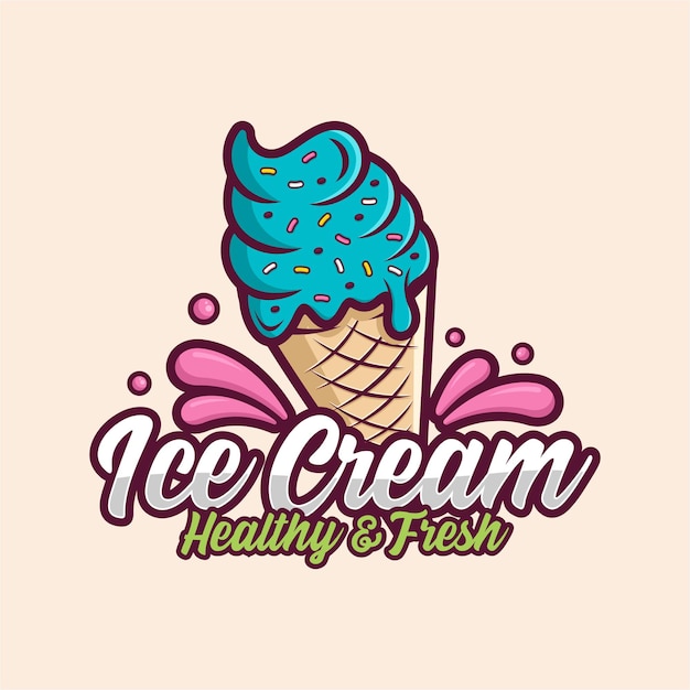 Premium Vector | Ice cream design logo