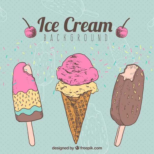 Ice cream illustrated background