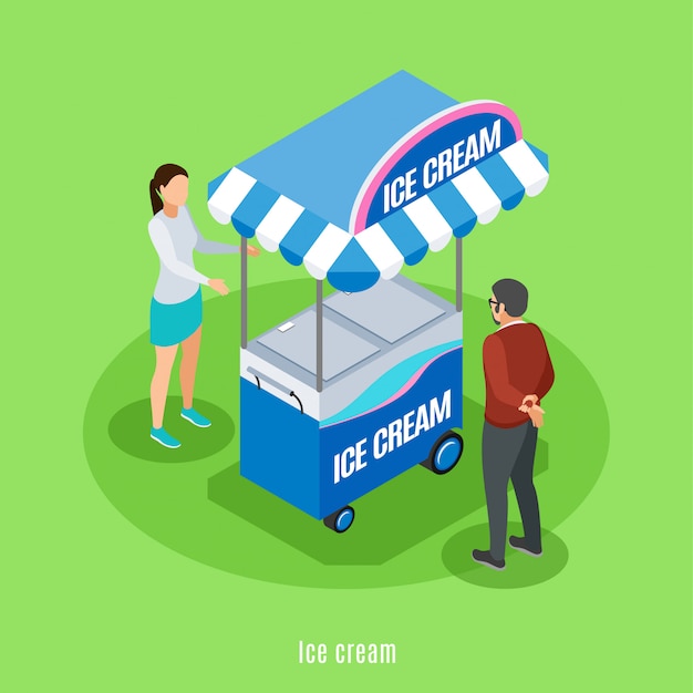 Download Free Ice Cream Isometric With Seller And Buyer Standing Near Street Use our free logo maker to create a logo and build your brand. Put your logo on business cards, promotional products, or your website for brand visibility.