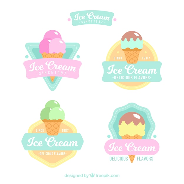 Ice cream logo collection