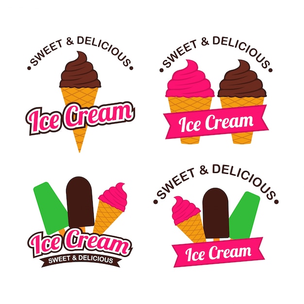 Premium Vector | Ice cream logo design vector set