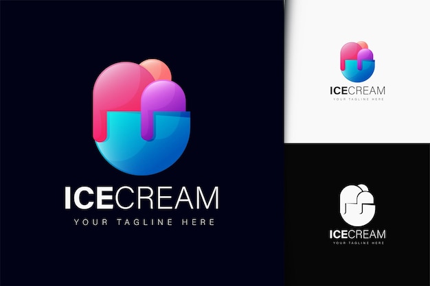 Mangle Ordliste Analytisk Premium Vector | Ice cream logo design with gradient