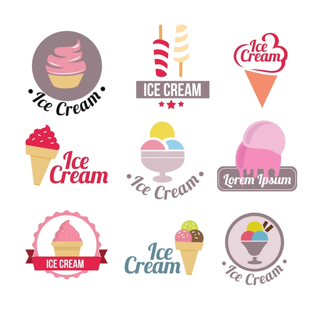 Download Free Ice Cream Logo Set Premium Vector Use our free logo maker to create a logo and build your brand. Put your logo on business cards, promotional products, or your website for brand visibility.