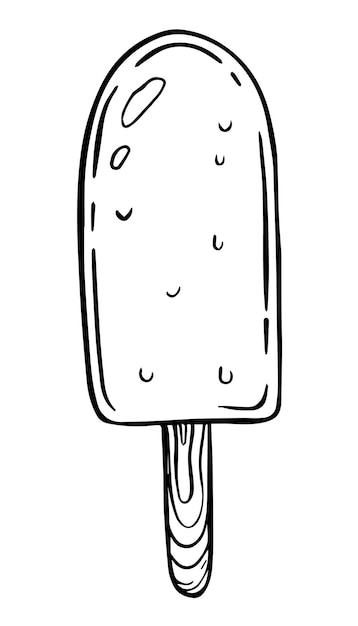 Premium Vector | Ice cream lolly doodle linear