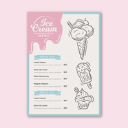 Ice Cream Menu Template Free Vector