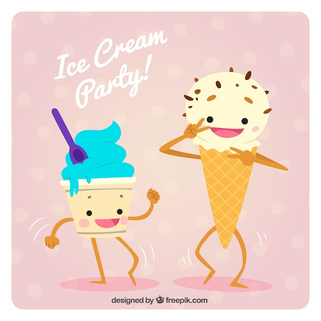 Free Vector Ice cream party