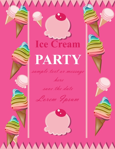 premium-vector-ice-cream-pink-party-invitation-card