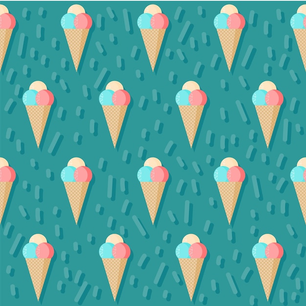 Premium Vector | Ice cream seamless pattern background
