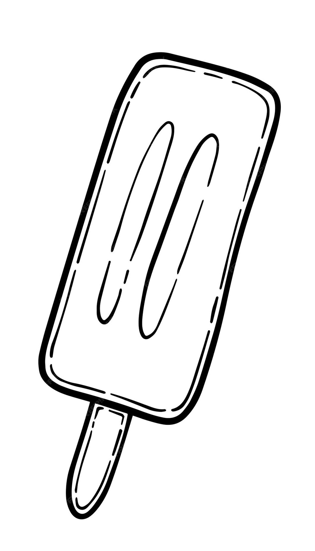 Premium Vector | Ice cream on a stick refreshing dessert summer doodle ...