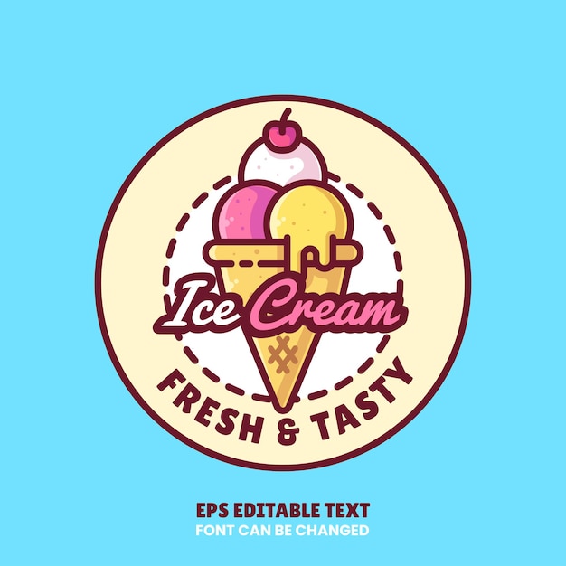 Premium Vector | Ice cream sundae logo vector icon illustration in flat ...