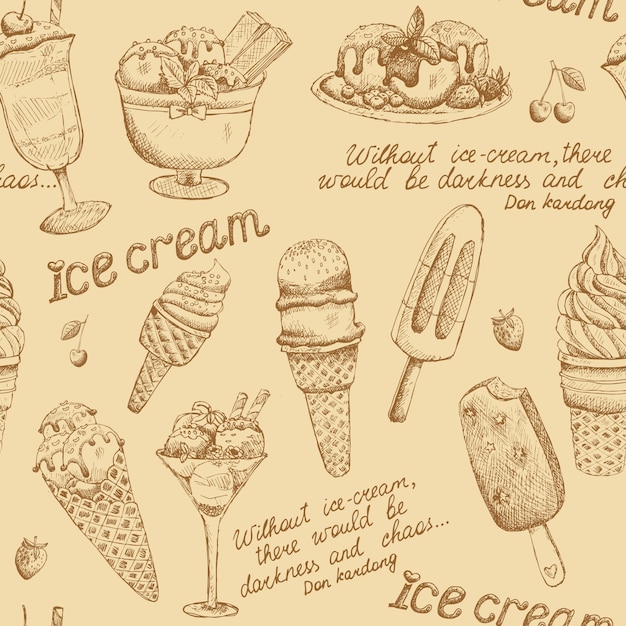 Ice cream vintage pattern