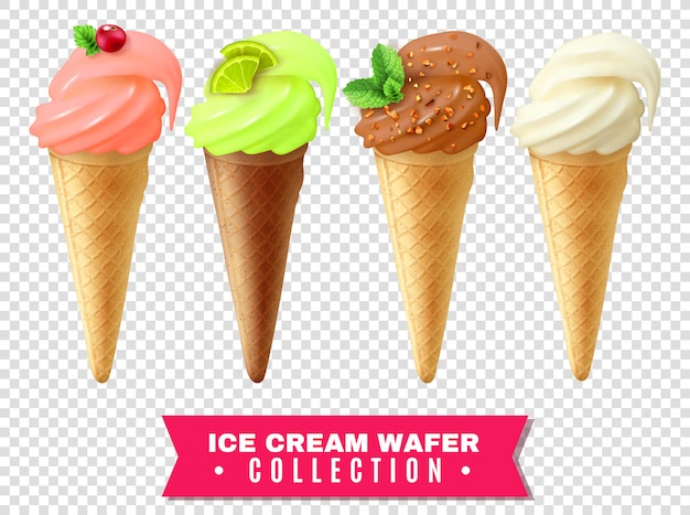 アイスクリームウエハースコレクション 無料のベクター