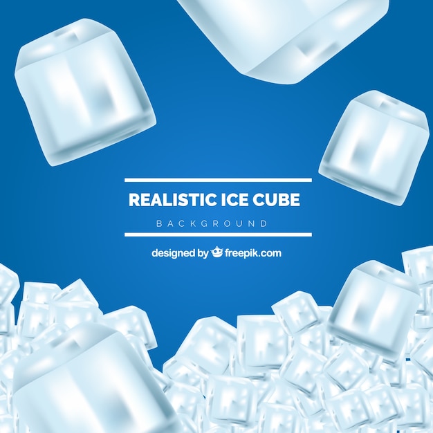 Ice cube background in realistic style Free Vector