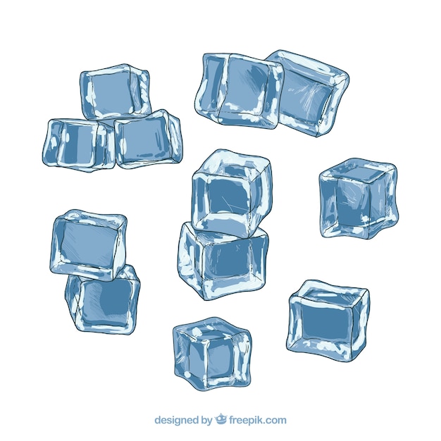 Free Vector | Ice cube collection with watercolor style