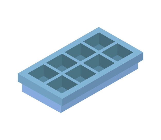 Premium Vector | Ice cube tray isometric