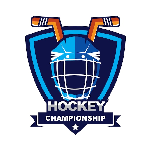 Premium Vector | Ice hockey badge, logo, emblem team tournament template