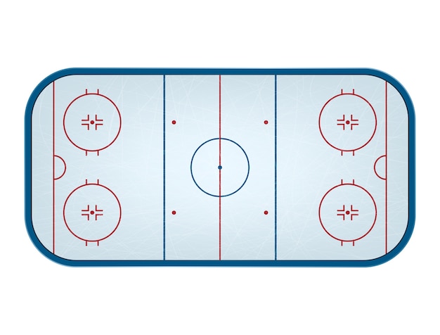 Premium Vector | Ice hockey rink isolated, top view.