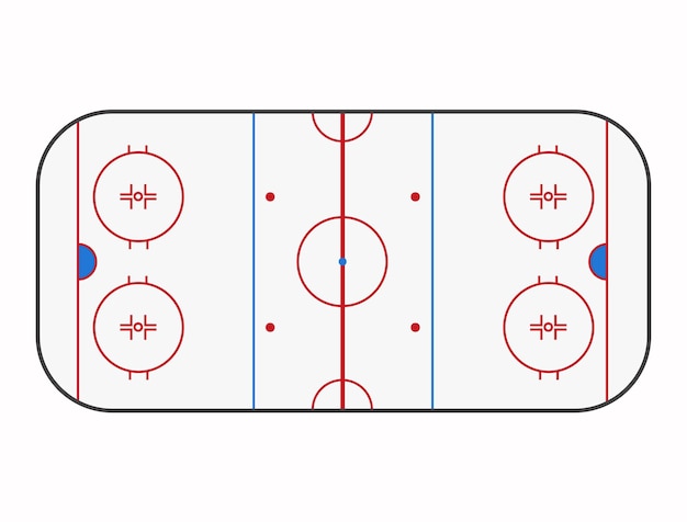 Premium Vector | Ice hockey rink. top view arena with scratches.