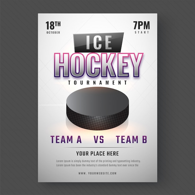 Premium Vector Ice hockey tournament poster