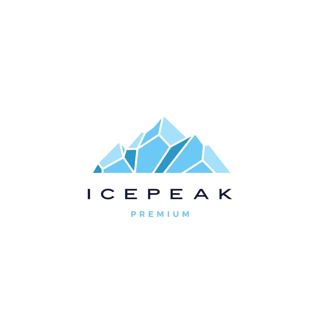 Premium Vector Ice Peak Mount Stone Mountain Adventure Icepeak Geometric Logo